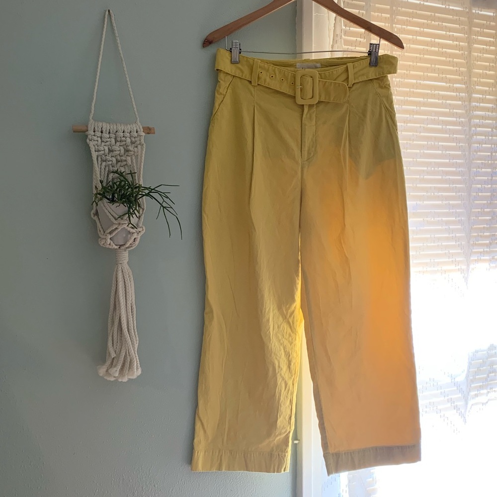 Yellow Anthro Culottes w/ Belt Size 8/10